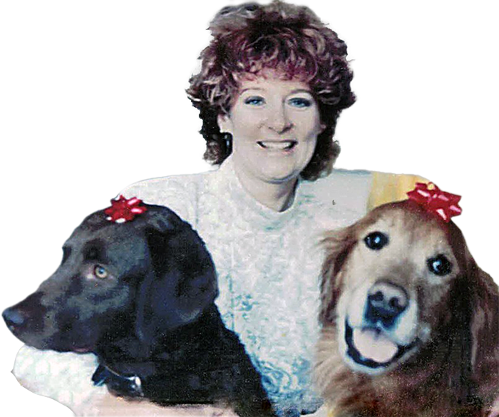 author Tracy Carter with two dogs